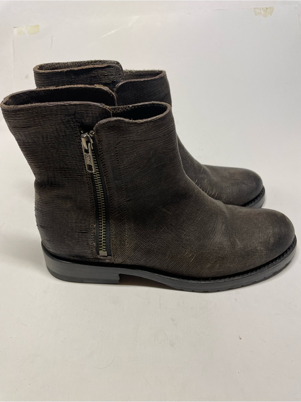 FRYE Natalie Double Zip Brown Leather Ankle Bootie Boots Women Size US 7 #78491